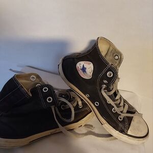 Converse Shoes, Kids Black and White High-Top Converse All Star Sneakers, Size 3